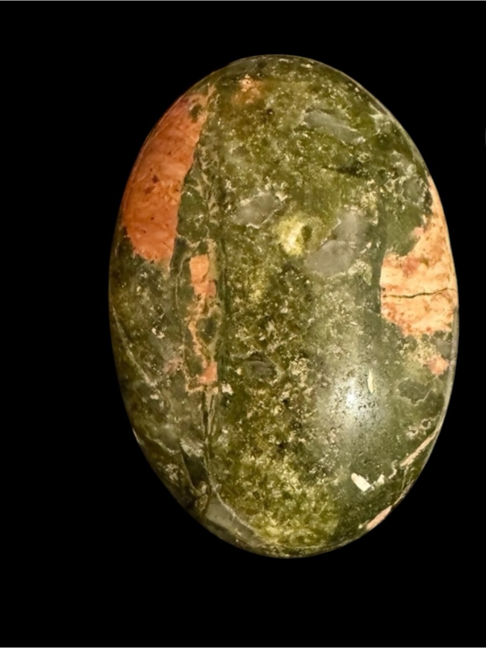 Unakite Palm Stone Heart Healing Crystal Meditation Worry Stone Green Pink